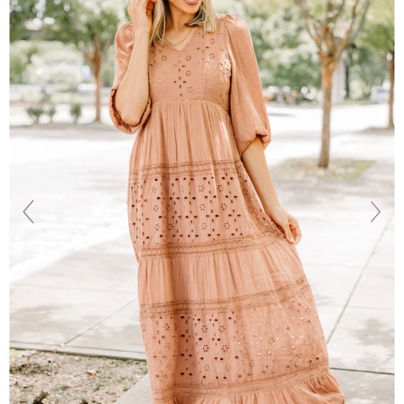 bohme Dresses & Skirts - Bohme clay orange bohemian eyelet maxi dress SZ S